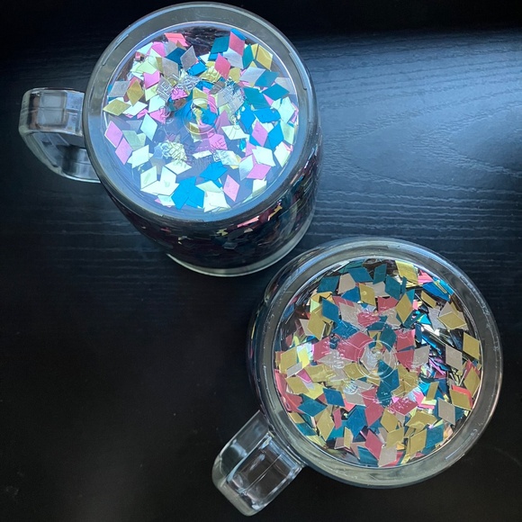 Vintage Tervis Tumbler RARE Glitter Confetti Set of 2 Double Wall Insulated Mugs - Picture 5 of 10